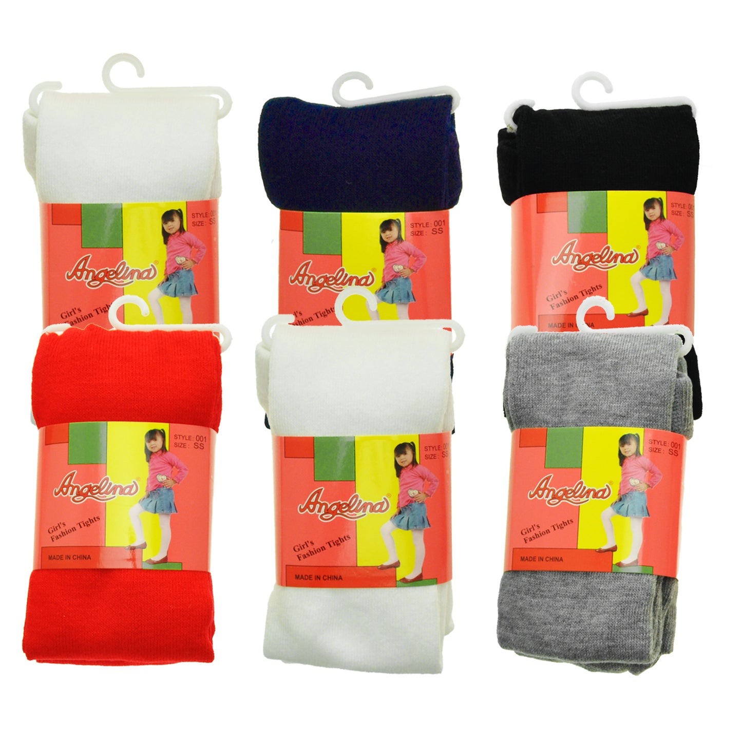 Angelina Girls Winter Tights (6-Pack), #001
