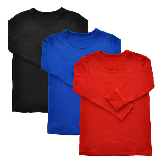 Angelina Girls' Brushed Fleece Long-Sleeve Crewneck Thermal Tops (6-Pack), #T7914