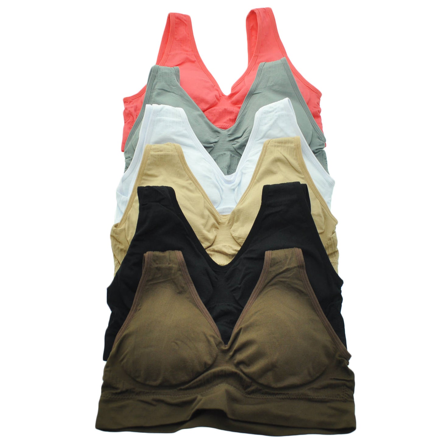 Angelina Seamless Full Cover Sports Bra (6-Pack), #SE813