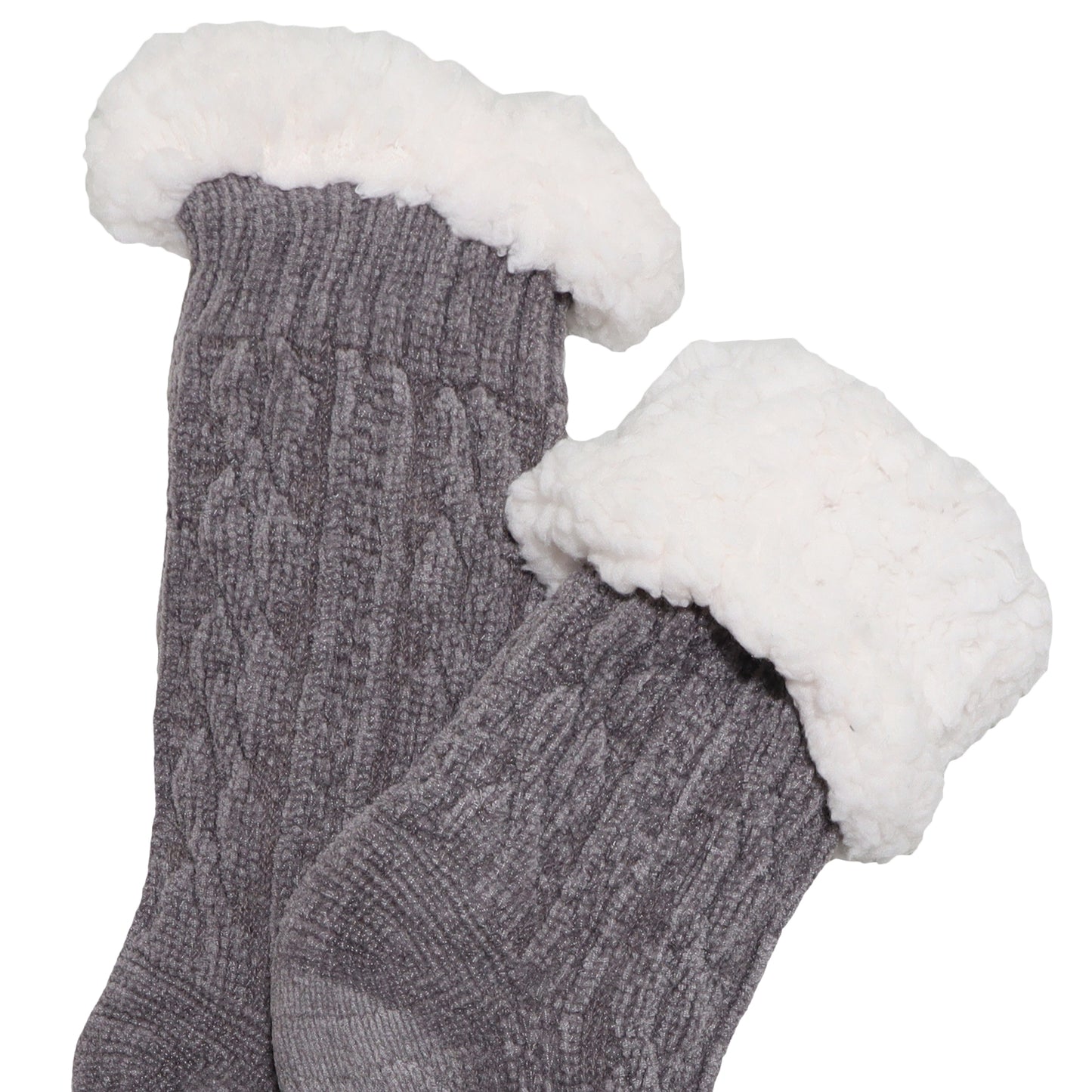 Angelina Winter-Weight Sherpa-Lined Chenille Thermal Crew Socks (3-Pairs), #WF1912