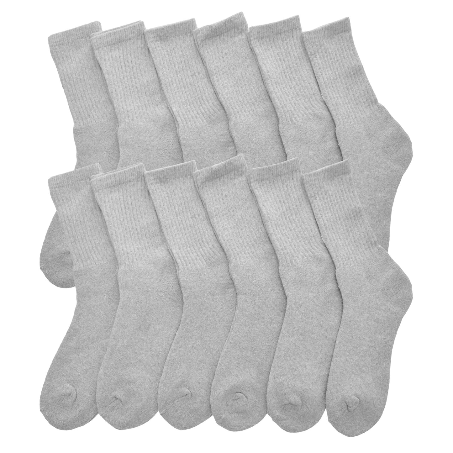 Swan Unisex Gray Sport Sock (12-Pairs), #H931