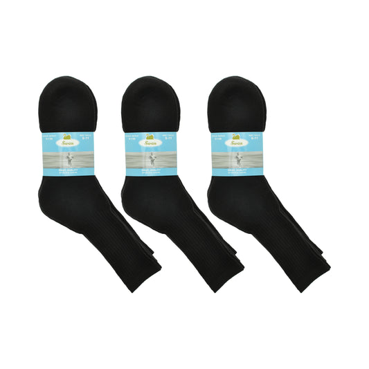Swan Unisex Black Sport Socks (12-Pairs), #H136
