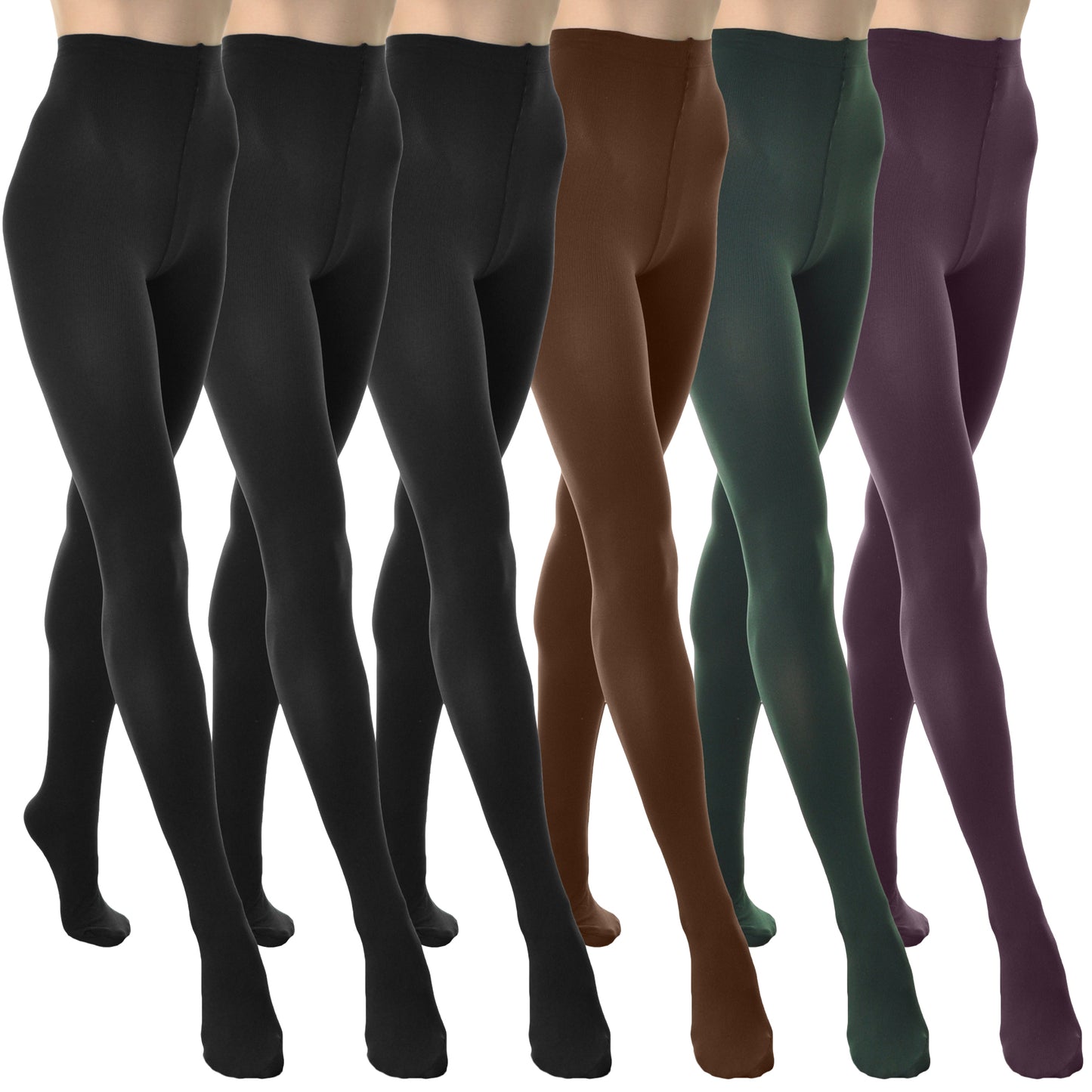 Angelina Winter Brushed Interior Thermal Tights (6-Pack)