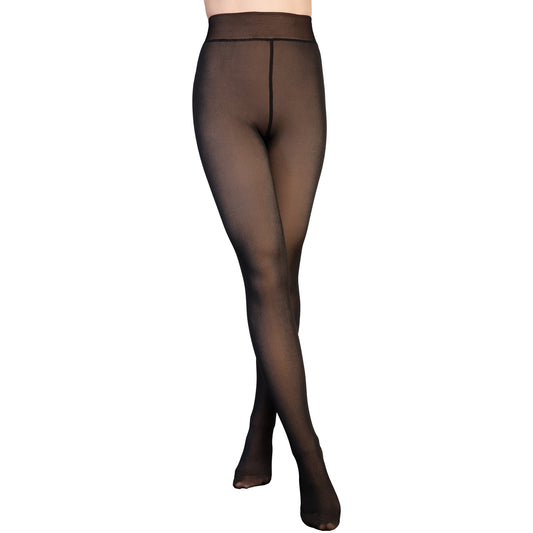 Faux Sheer and Fleece Lined High-Waisted Thermal Tights (6-Pack), #098