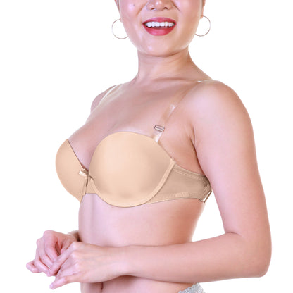 Angelina Wired and Lightly Padded Bras with Clear Convertible Straps (3-Pack), #B889