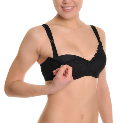Angelina Soft Cup Nursing Bras with Lace Trim (3-Pack), #B261