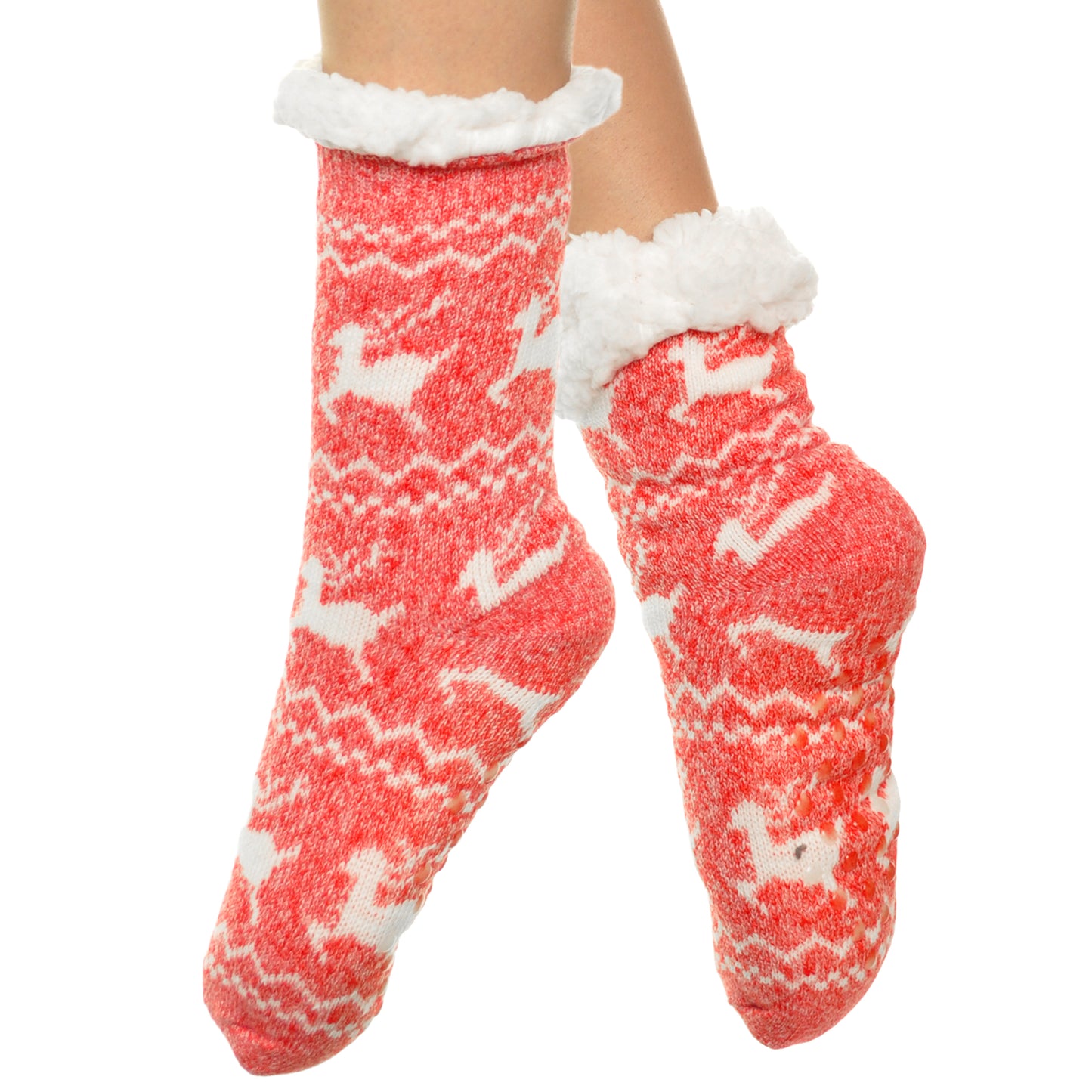 Angelina Winter-Weight Sherpa-Lined Knitted Thermal Crew Socks (3-Pairs), #WF1911