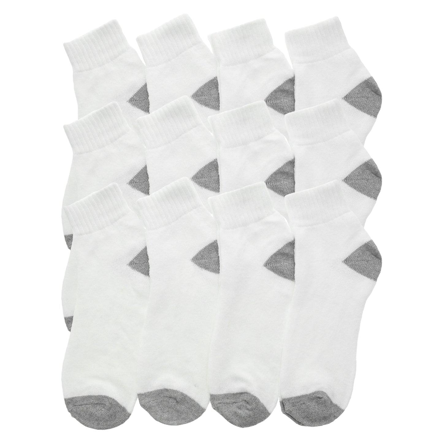 Swan Unisex Cotton Blend Quarter Socks (12-Pairs), #H230