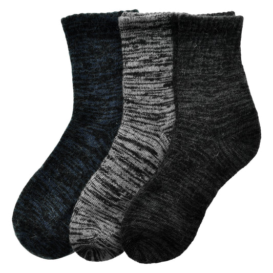 Angelina Marled Unisex Wool Blend Crew Socks (3-Pairs), #2550