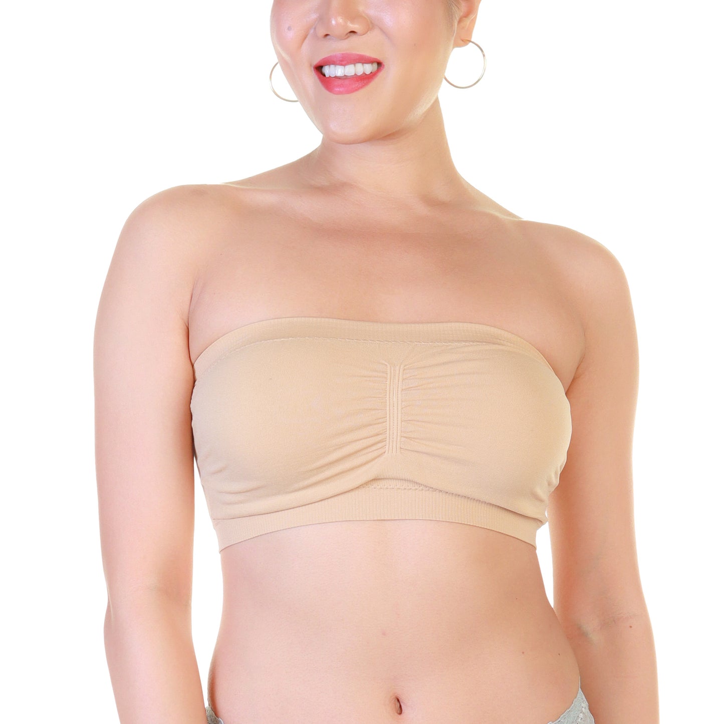 Angelina Seamless Bandeau with Removable Cups (6-Pack), #SE0911