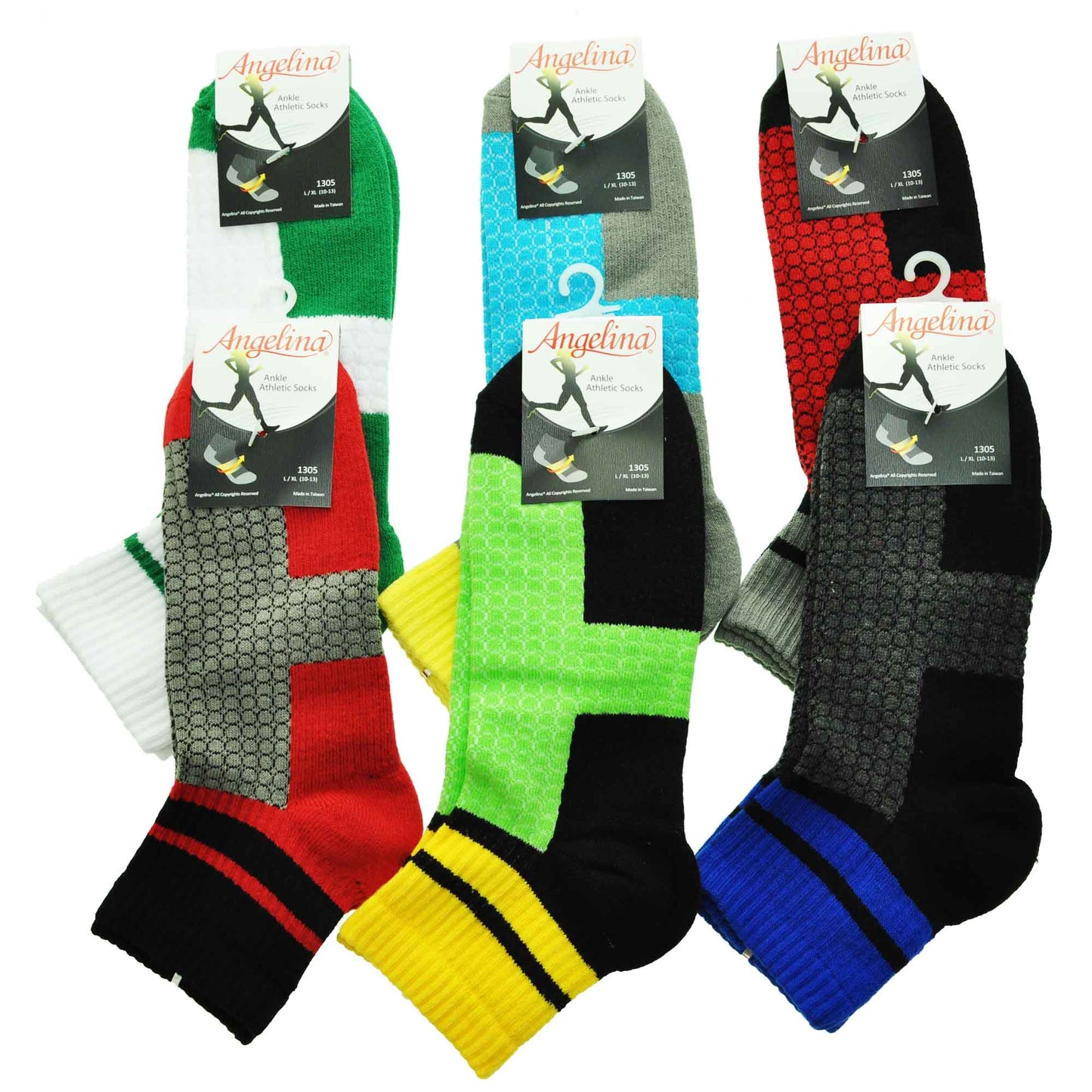 Angelina Unisex Sports Socks with Cushioned Sole (3 Dozen), #1305