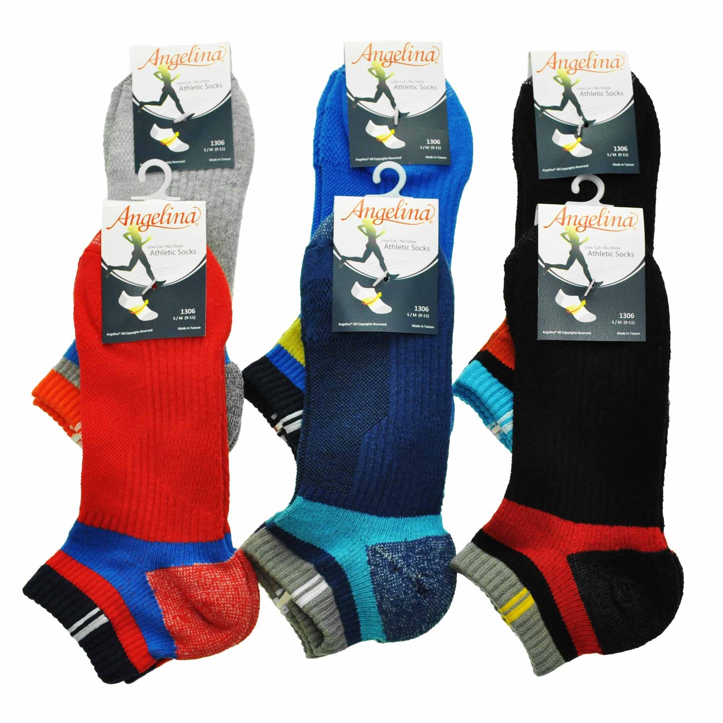 Angelina Unisex Low-Cut Cotton Sports Socks with Cushioned Sole (3 Dozen), #1306