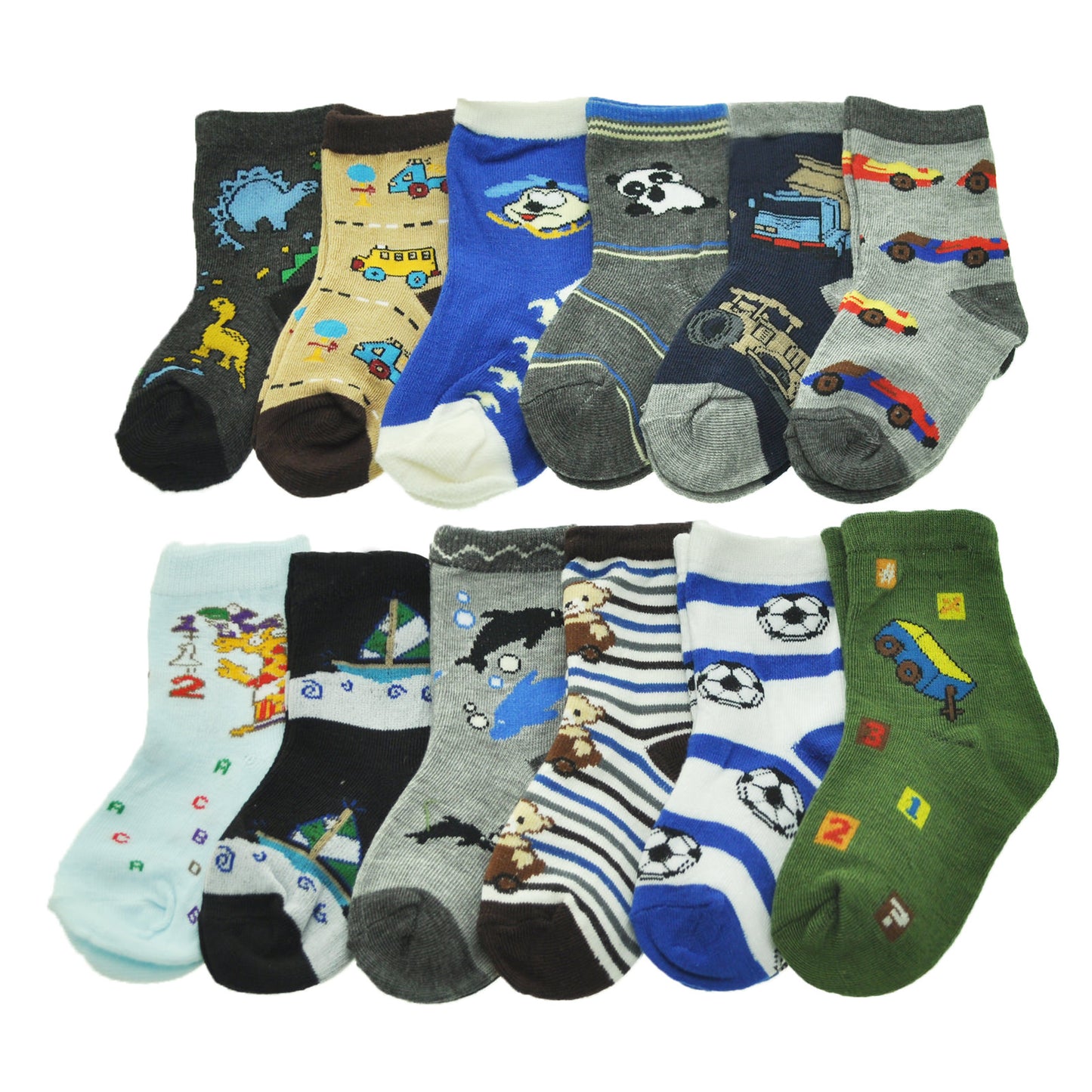 Maria Rosa Kid's Novelty Crew Socks (12-Pairs), #357