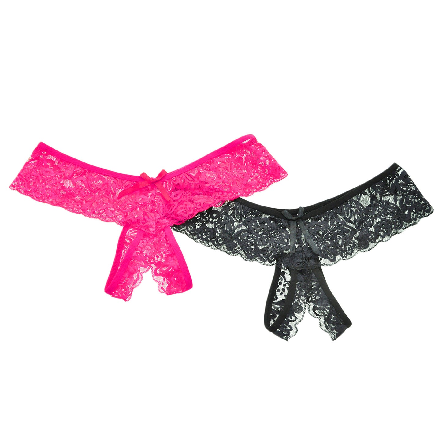 Angelina Open-Crotch Lace Thongs (2-Pack), #G3251