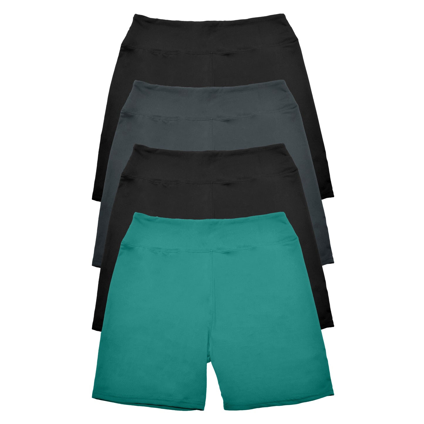 Angelina Women's Microfiber High Waist Biker Shorts (4-Pack), #133