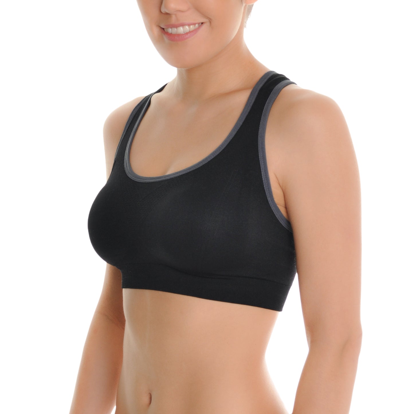 Angelina Seamless Racerback Sports Bra with Keyhole Detail (6-Pack), #SE879