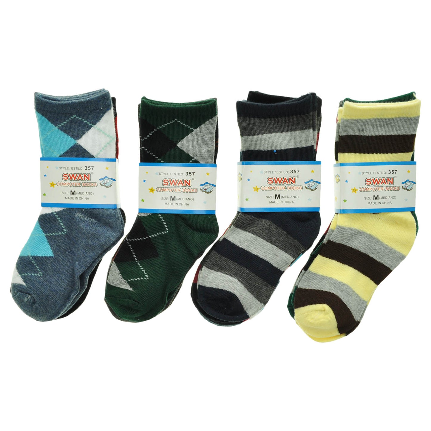 Maria Rosa Kid's Novelty Crew Socks (12-Pairs), #357