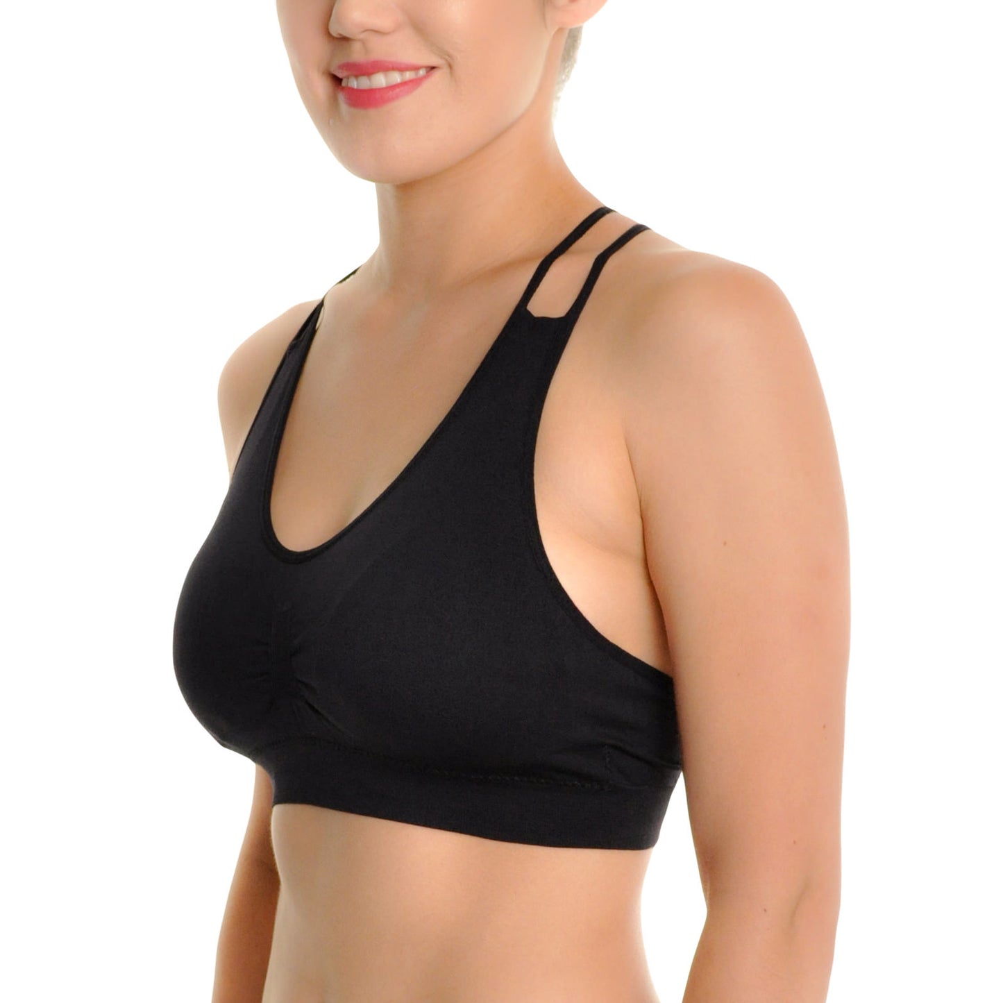Angelina Medium-Impact Seamless Crossback Sports Bra (6-Pack), #SE830