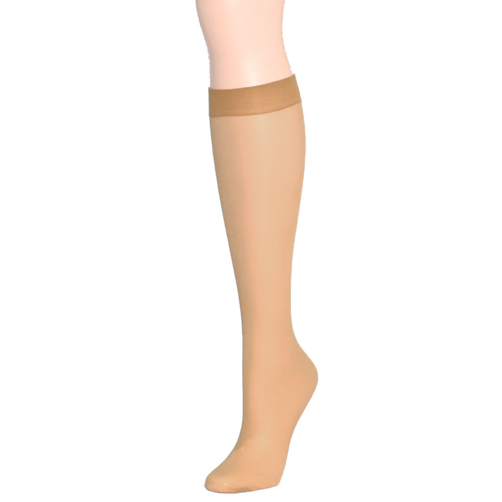 Angelina Sheer Support Nylon Spandex Knee-High Stockings (6-Pairs)