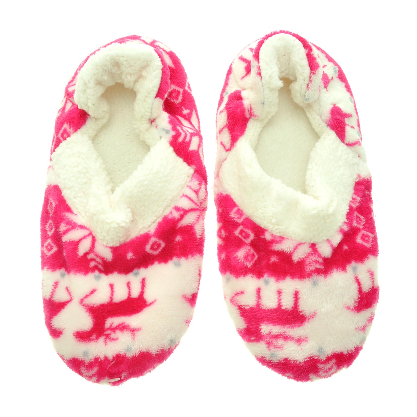 Angelina Snuggly Slip-Resistant Christmas Deer Slipper Socks (12-Pack), #WF1134