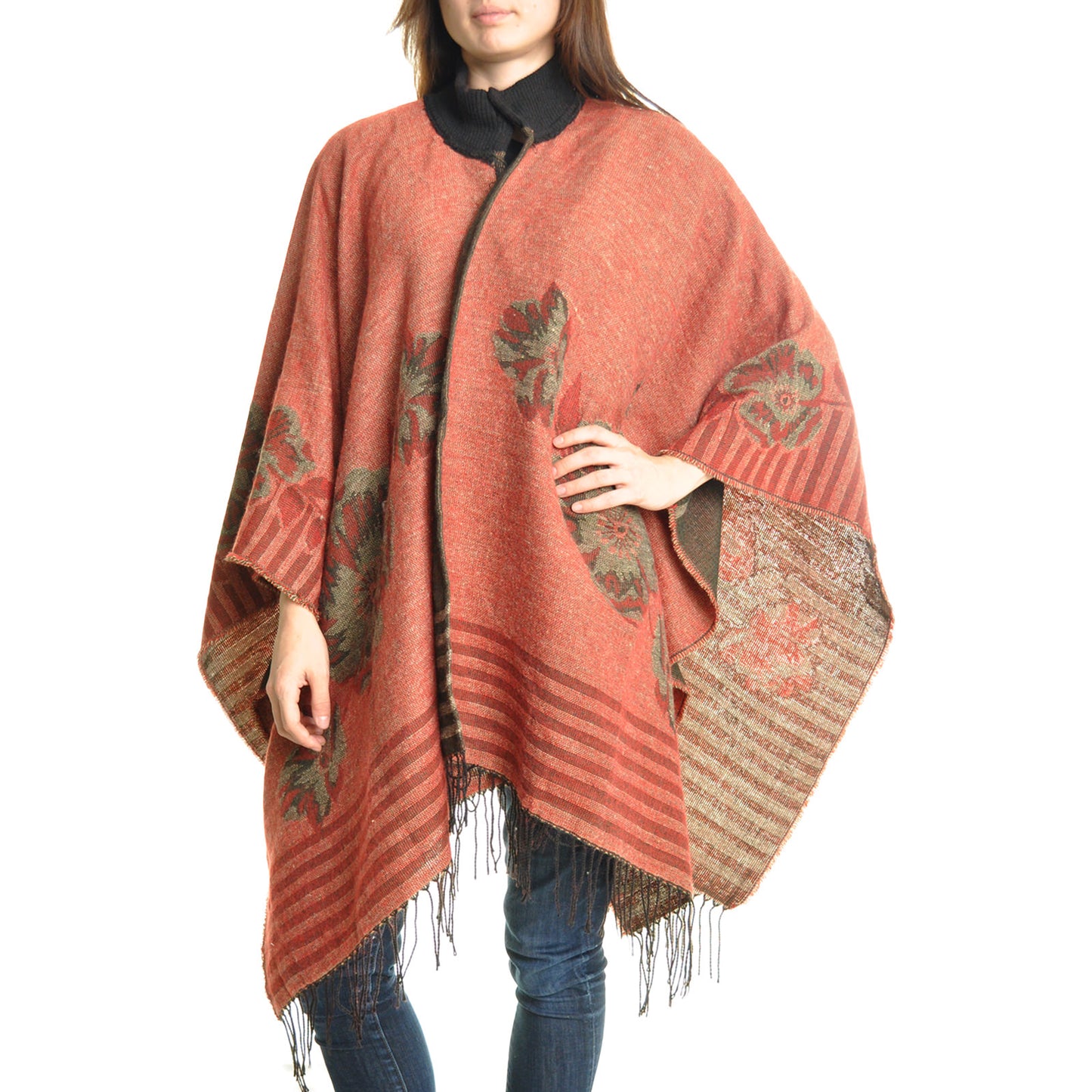Angelina Soft Woven Southwestern Print Fringe Blanket Ponchos (12-Pack), #WINTER_BLANKET_PON