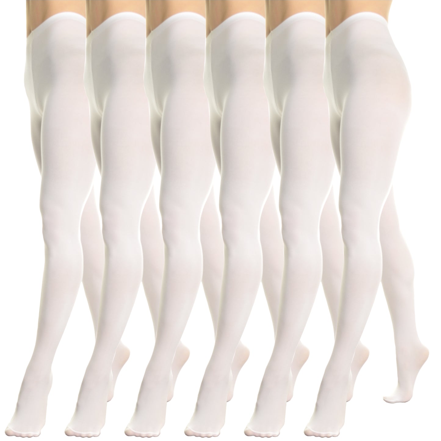 Angelina Womens & Juniors Professional-Grade Footed Ballet Tights (6 Pack), #248