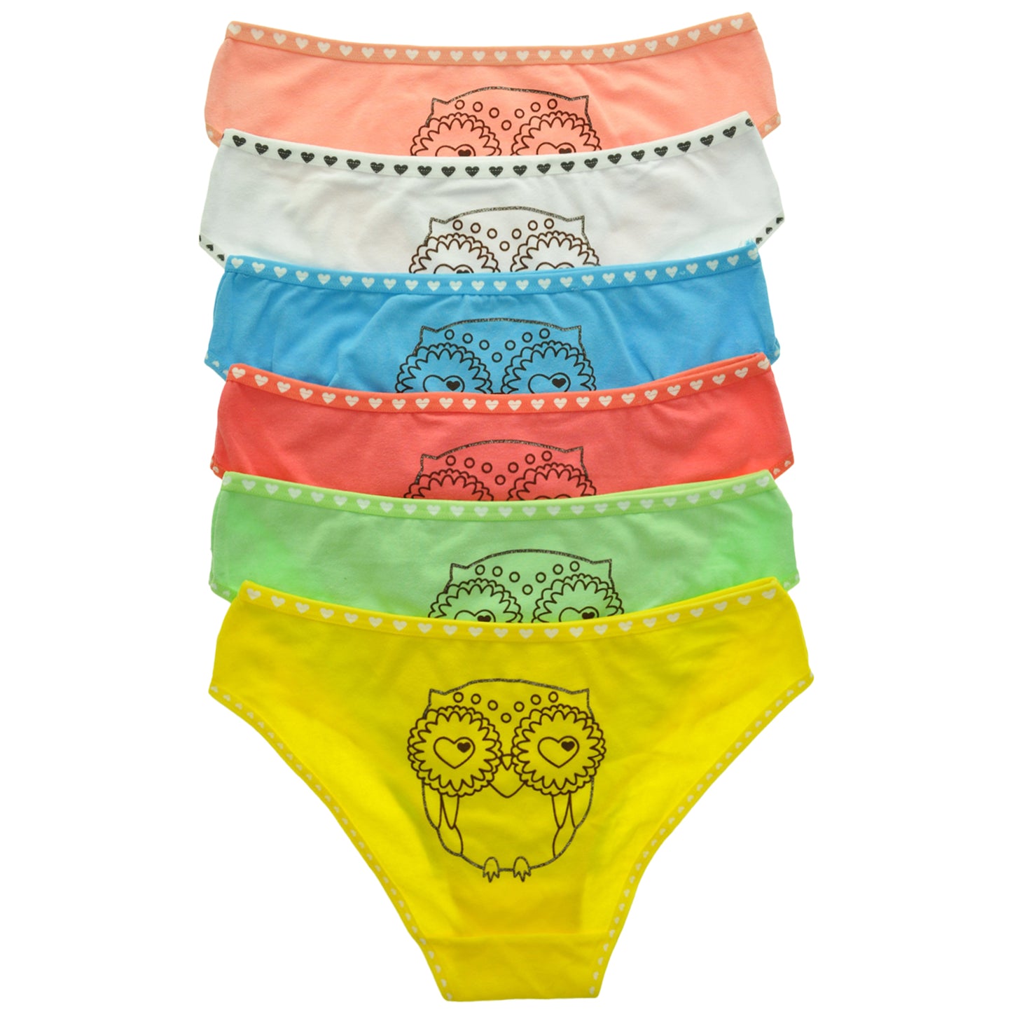Angelina Cotton Bikini Panties with Owl Print Design (6-Pack), #G6313