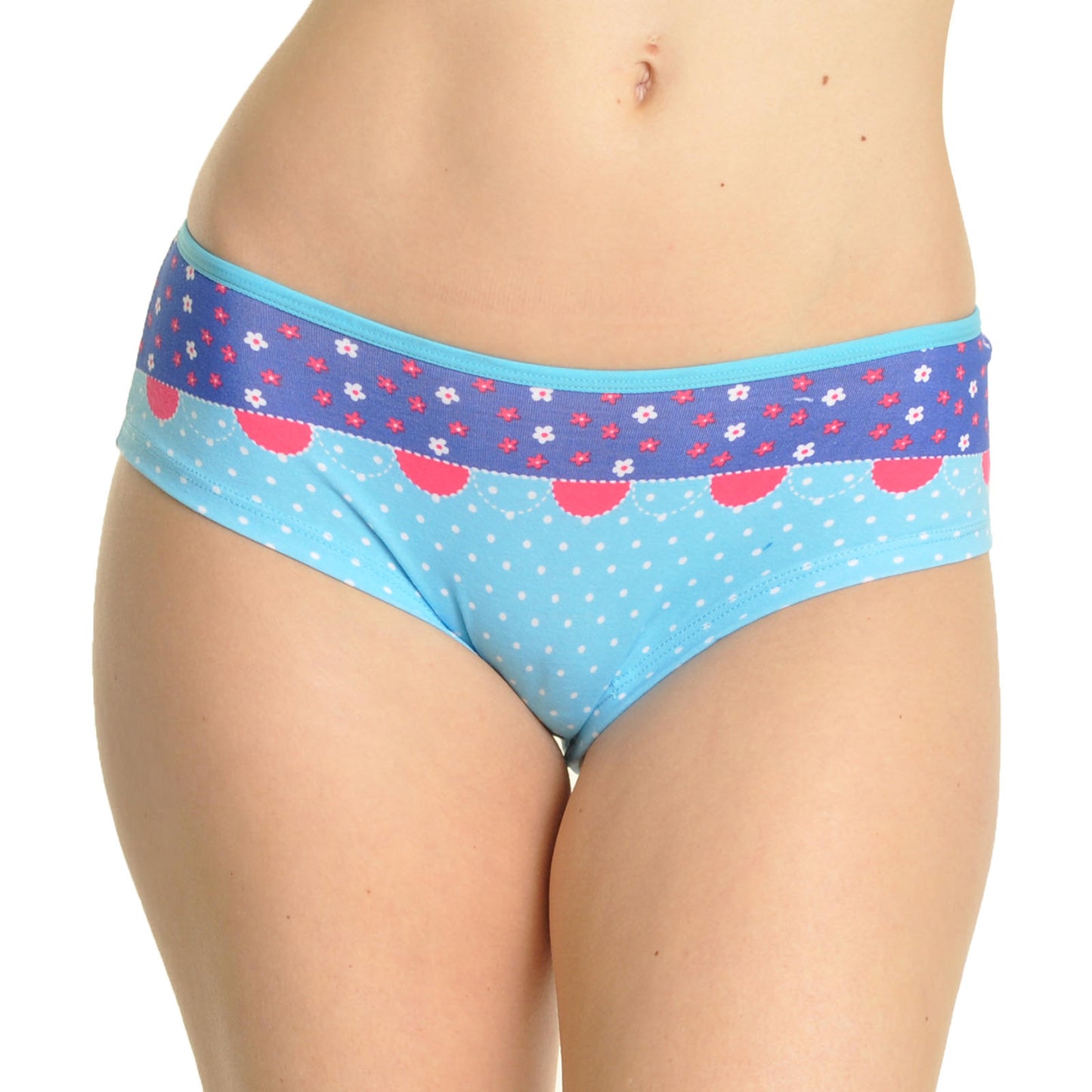 Angelina Cutie Polka Dot with Floral Trim Hiphuger (12-Pack), #G3196