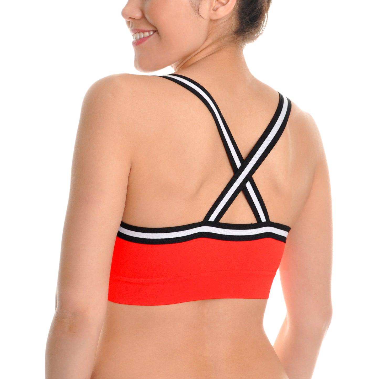 Angelina Seamless Racerback Bralette with Striped Straps (3-Pack), #SE865
