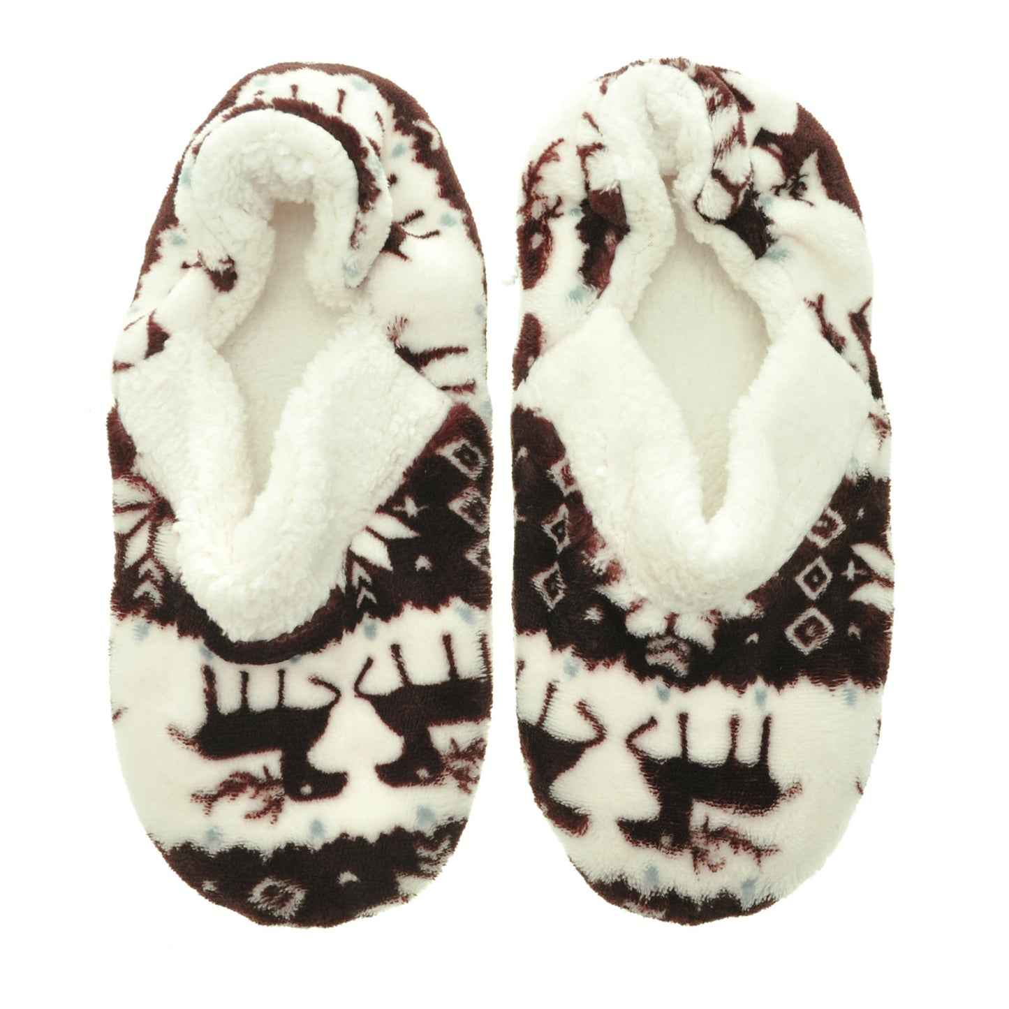 Angelina Snuggly Slip-Resistant Christmas Deer Slipper Socks (12-Pack), #WF1134