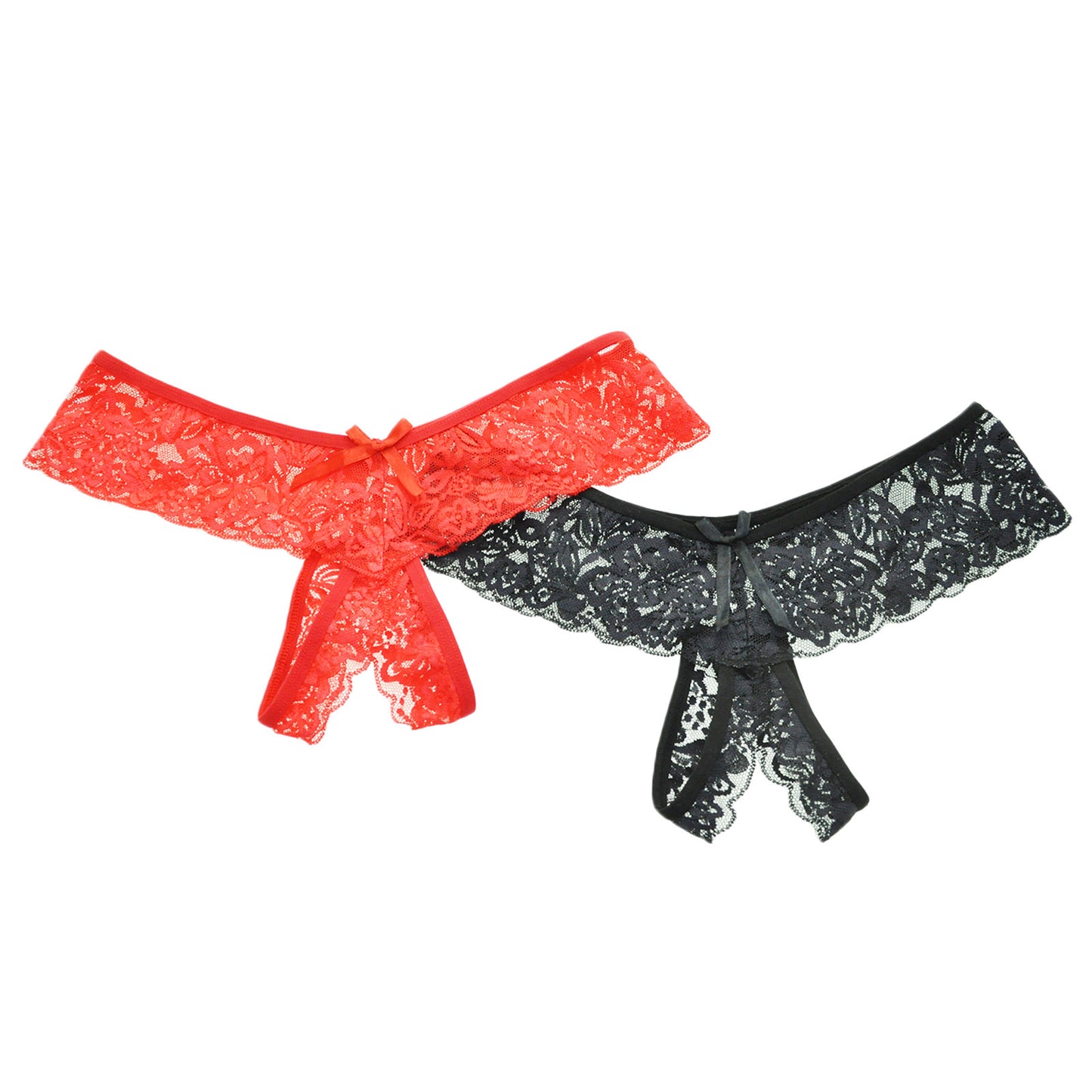 Angelina Open-Crotch Lace Thongs (2-Pack), #G3251