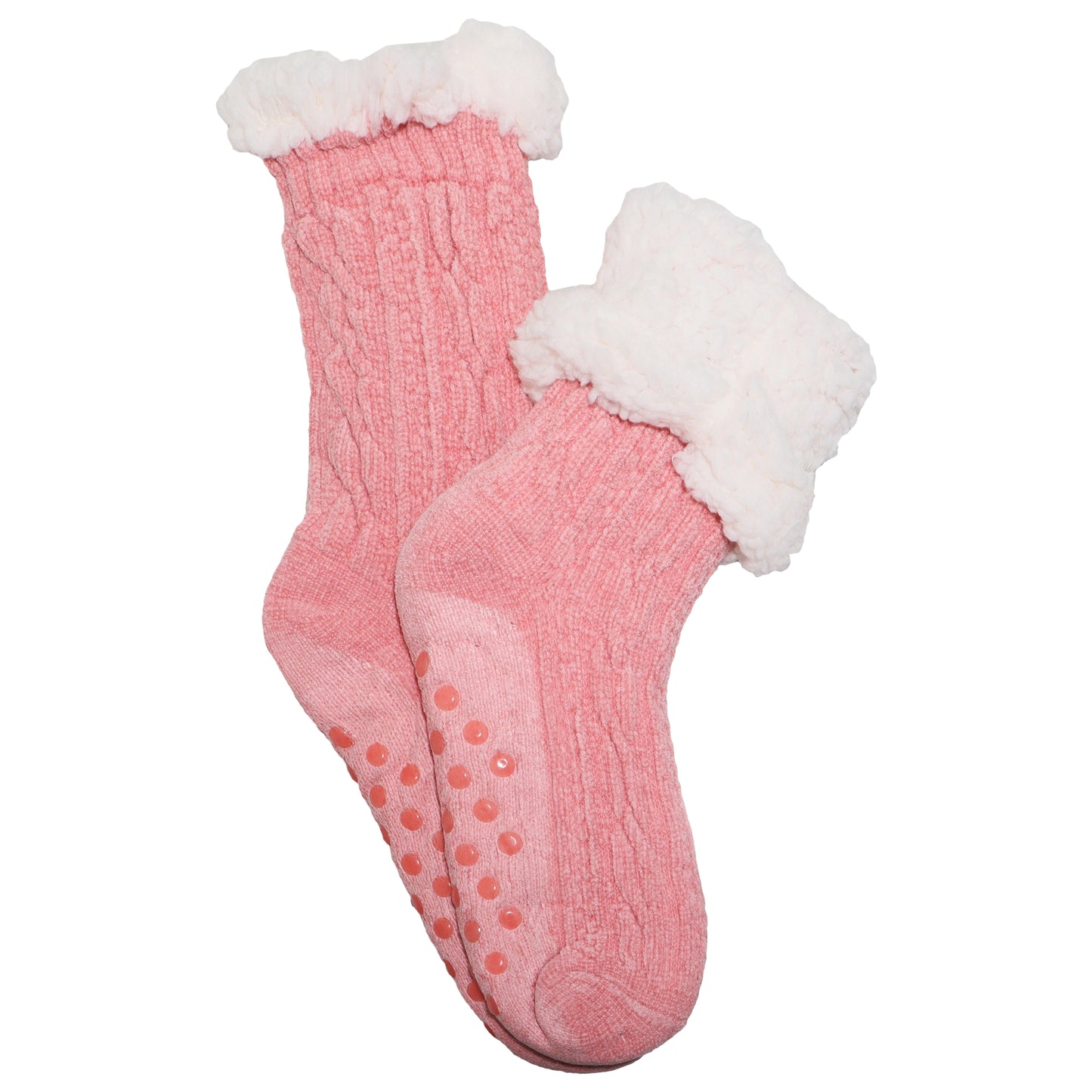 Angelina Winter-Weight Sherpa-Lined Chenille Thermal Crew Socks (3-Pairs), #WF1912