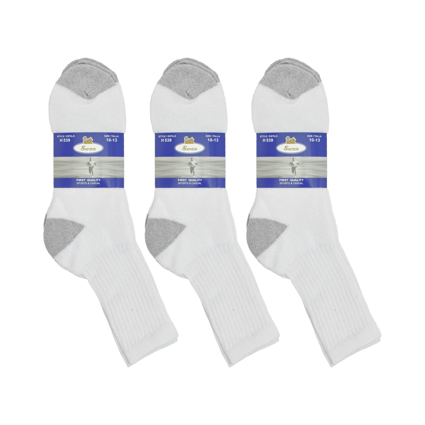 Swan Unisex Sport Socks (12-Pairs), #H539