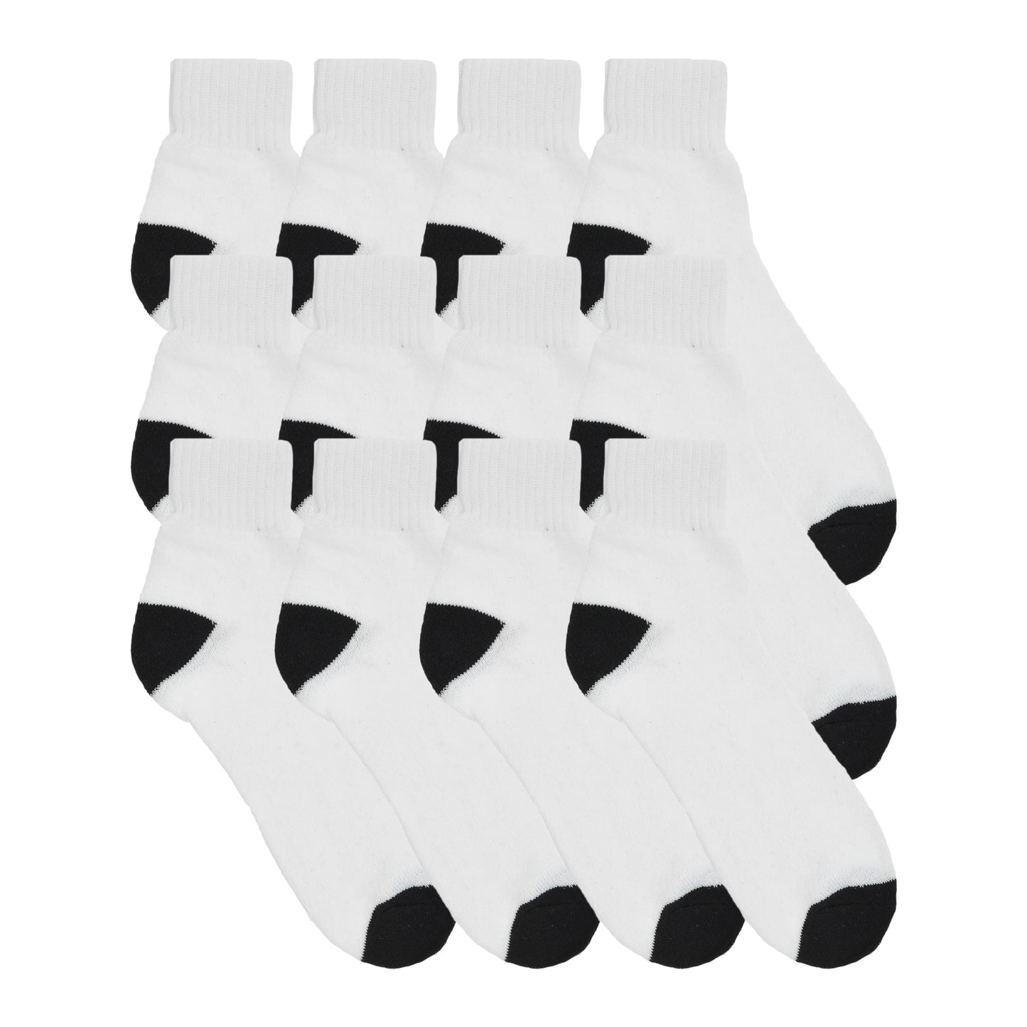 Swan Unisex Cotton Blend Quarter Socks (12-Pairs), #H330