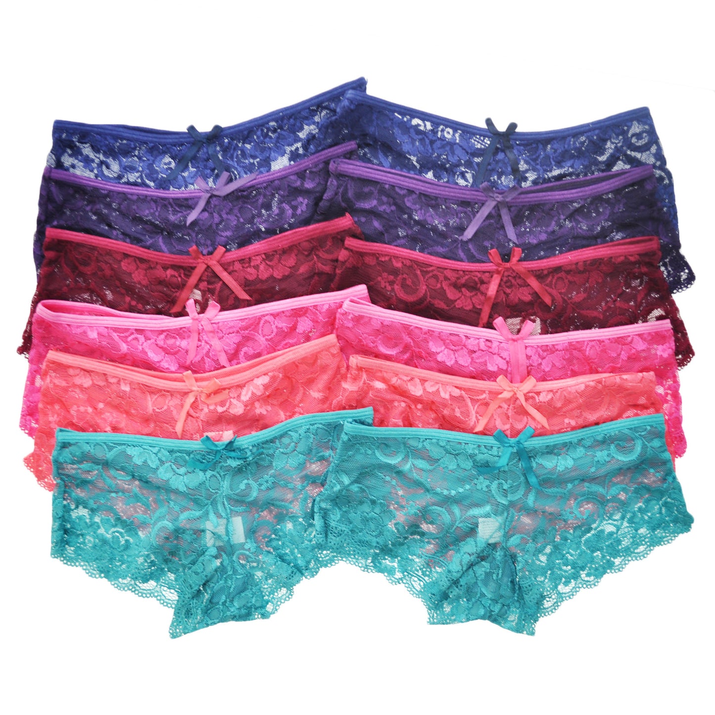 Angelina Floral Embroidered Cheeky Hiphugger (12-Pack), #B566