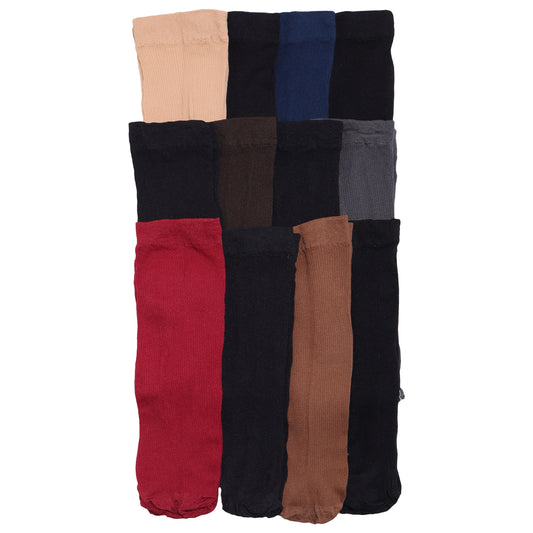 Angelina Nylon Rib Knit Trouser Tube Socks (12-Pairs), #323