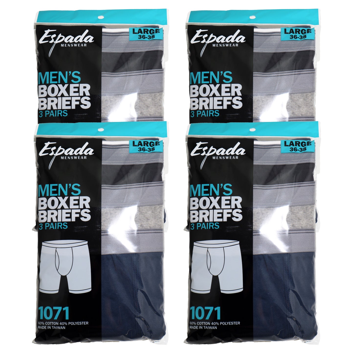 Espada Menswear Comfort Boxer Briefs (12-Pack), #1071