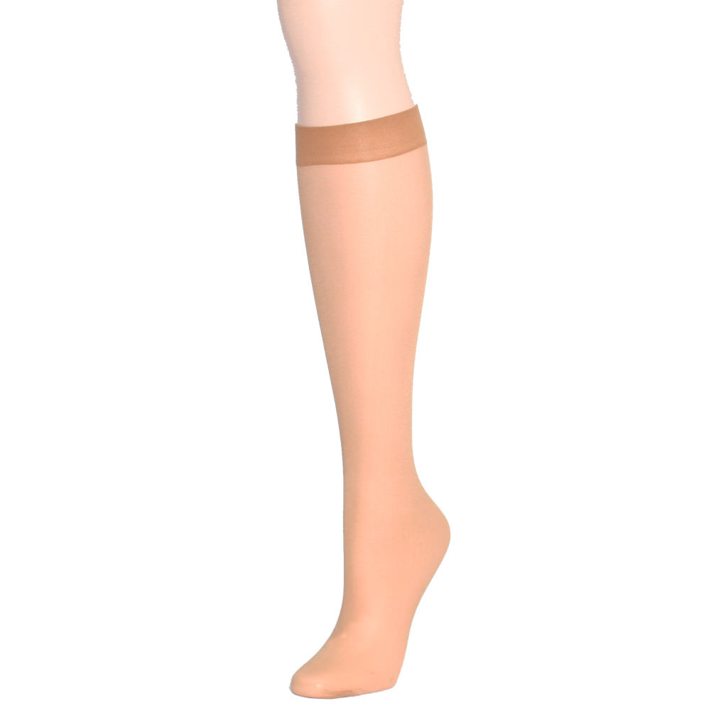 Angelina Sheer Support Nylon Spandex Knee-High Stockings (6-Pairs)