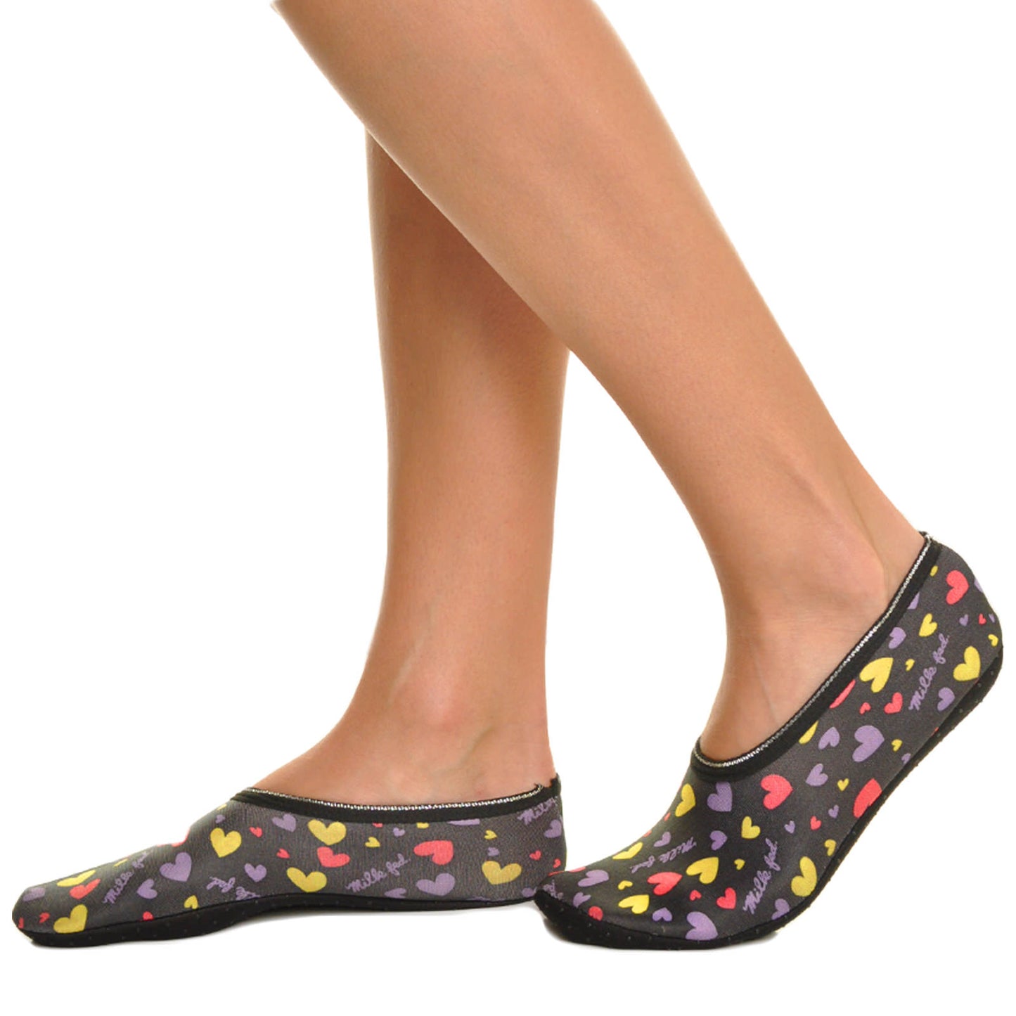 Angelina Fleece-Lined Slip-Resistant Slipper Socks (12-Pack), #WF1135