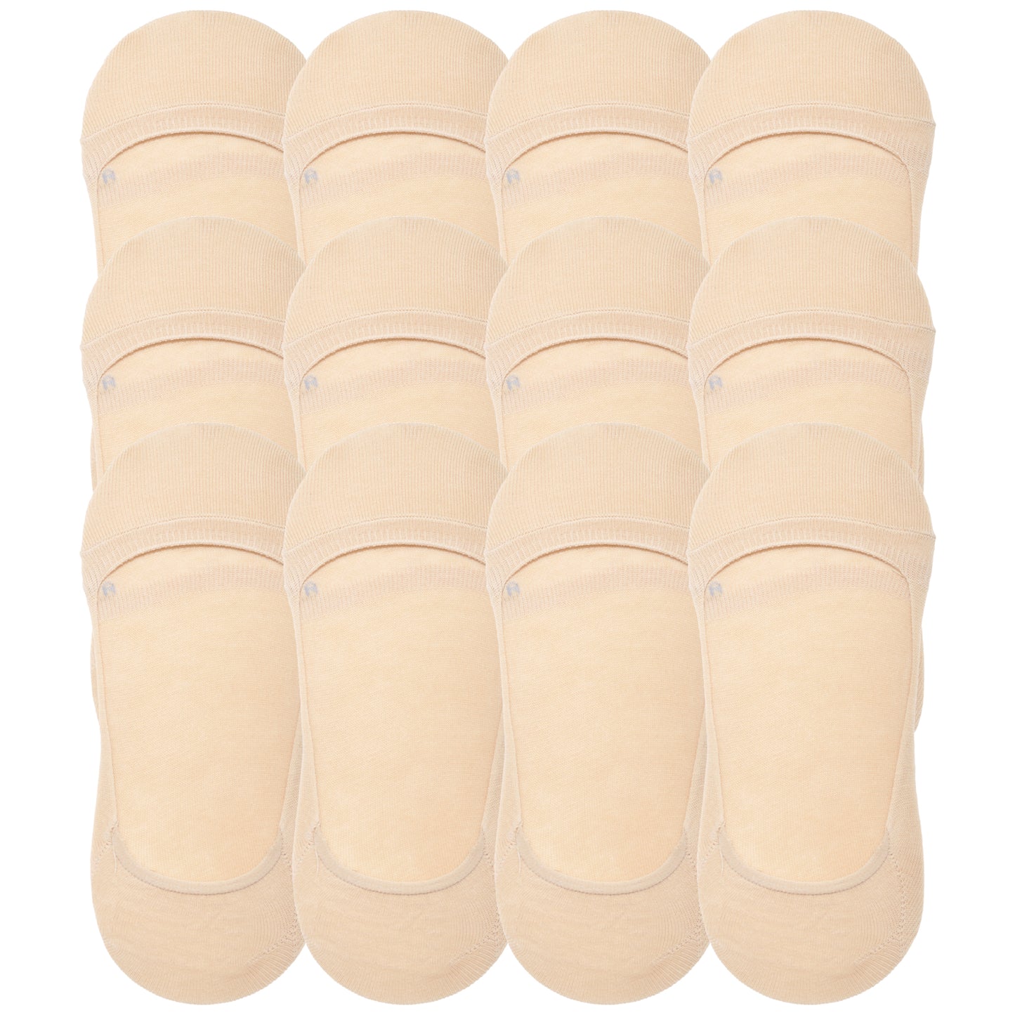 Angelina Comfort Liner Socks with Silicone Heel Grip (12-Pairs), #SK51
