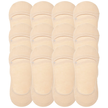 Angelina Comfort Liner Socks with Silicone Heel Grip (12-Pairs), #SK51