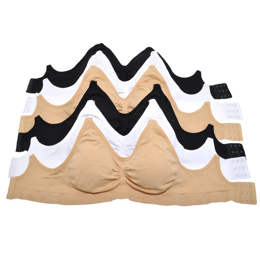 Angelina Seamless U-Back Bralette with Adjustable Straps (6-Pack), #SE891