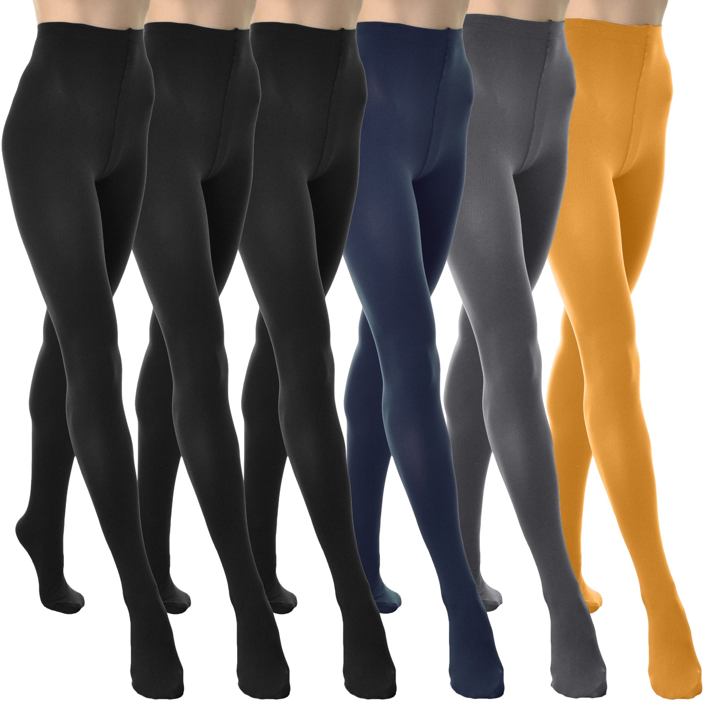 Angelina Winter Brushed Interior Thermal Tights (6-Pack)