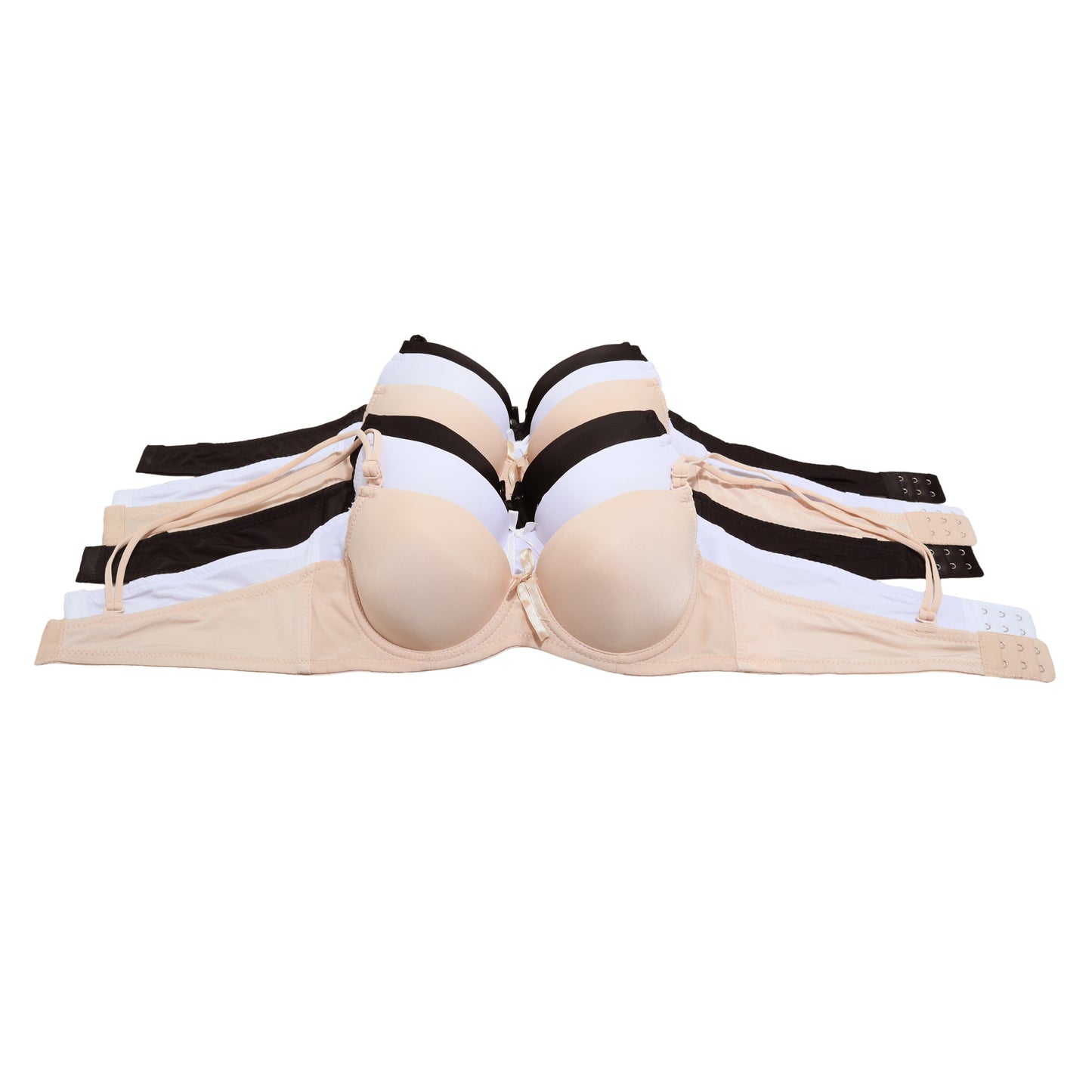 Angelina Wired, Lightly Padded A Cup Bras with Double Strap (6-Pack), #B133A