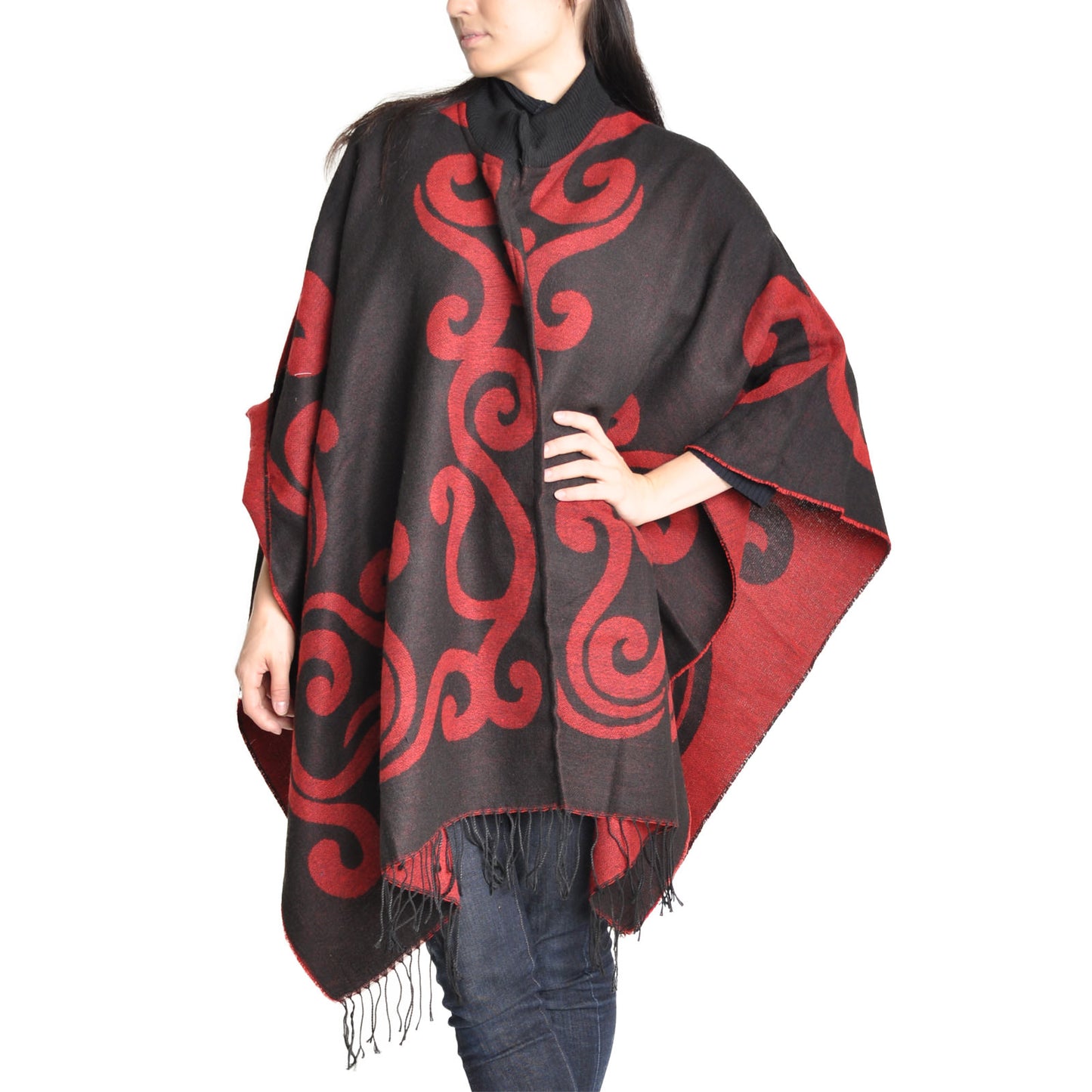 Angelina Soft Woven Southwestern Print Fringe Blanket Ponchos (12-Pack), #WINTER_BLANKET_PON