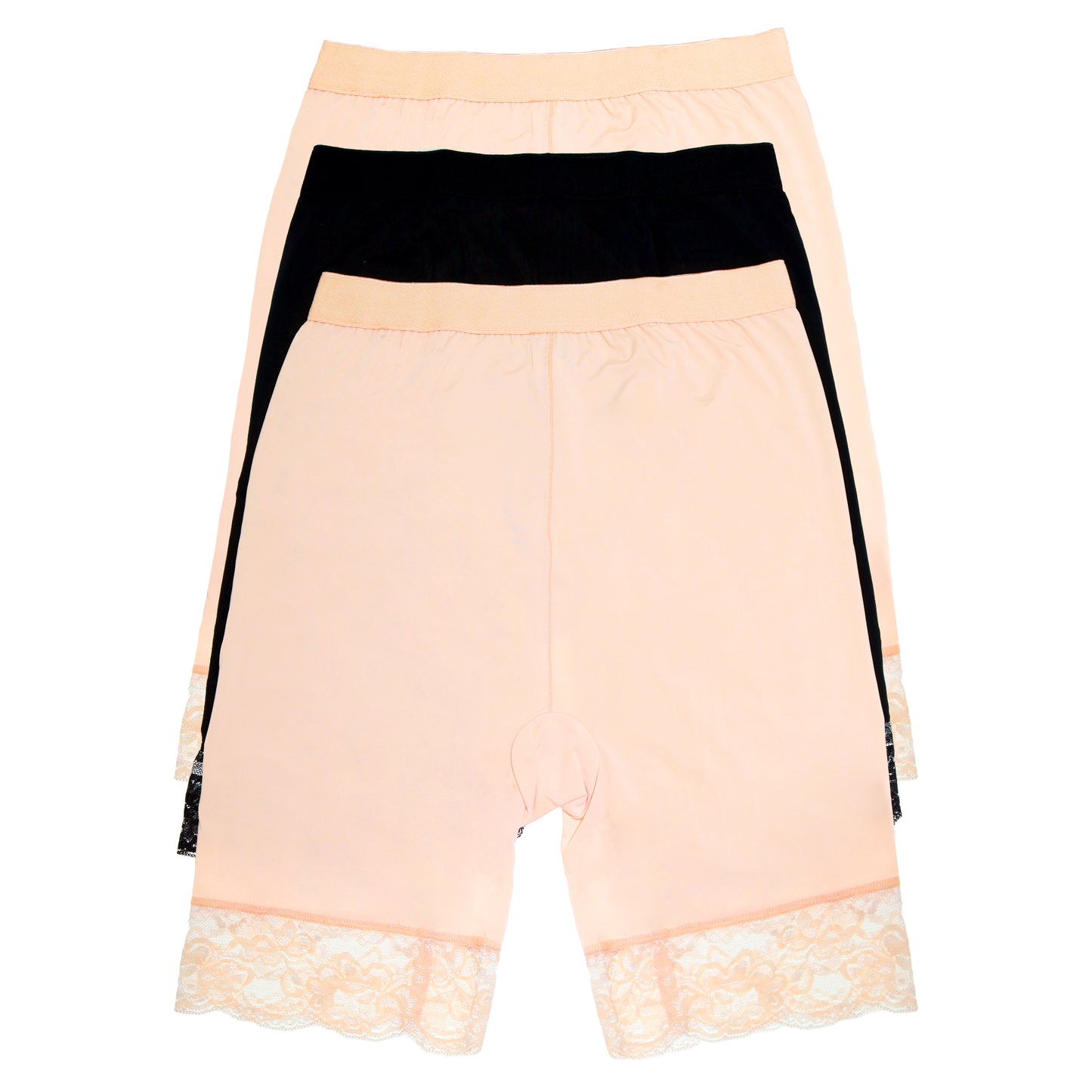 Angelina Satin High-Waist Safety Underpants with Lace Accent (12-Pack), #4904