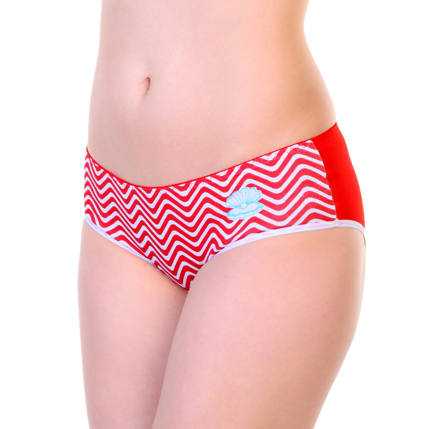Angelina Cotton Hiphugger Panties with Wave Print Design (12-Pack), #G6632