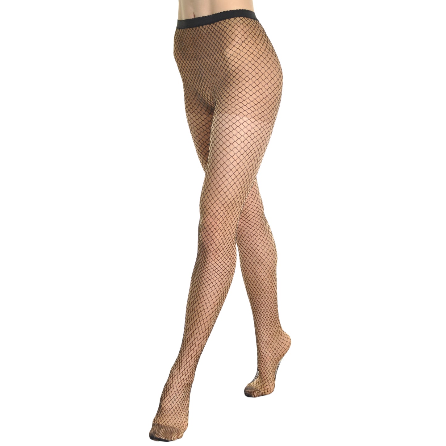 Angelina Diamond Net Pantyhose with Spandex (6-Pack), #5292