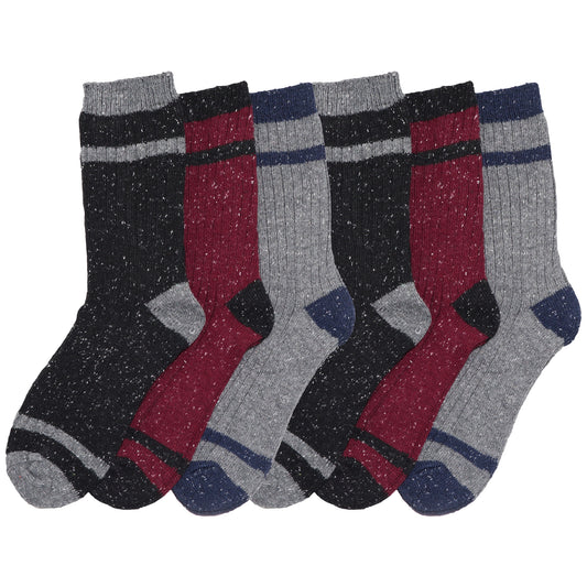 Angelina Men's Rib Knit Crew Socks (6-Pairs), #2559