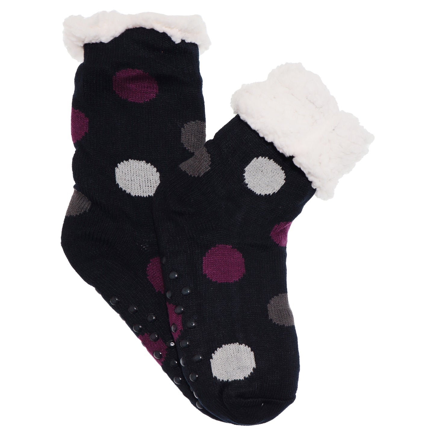 Angelina Winter-Weight Sherpa-Lined Knitted Thermal Crew Socks (3-Pairs), #WF1911